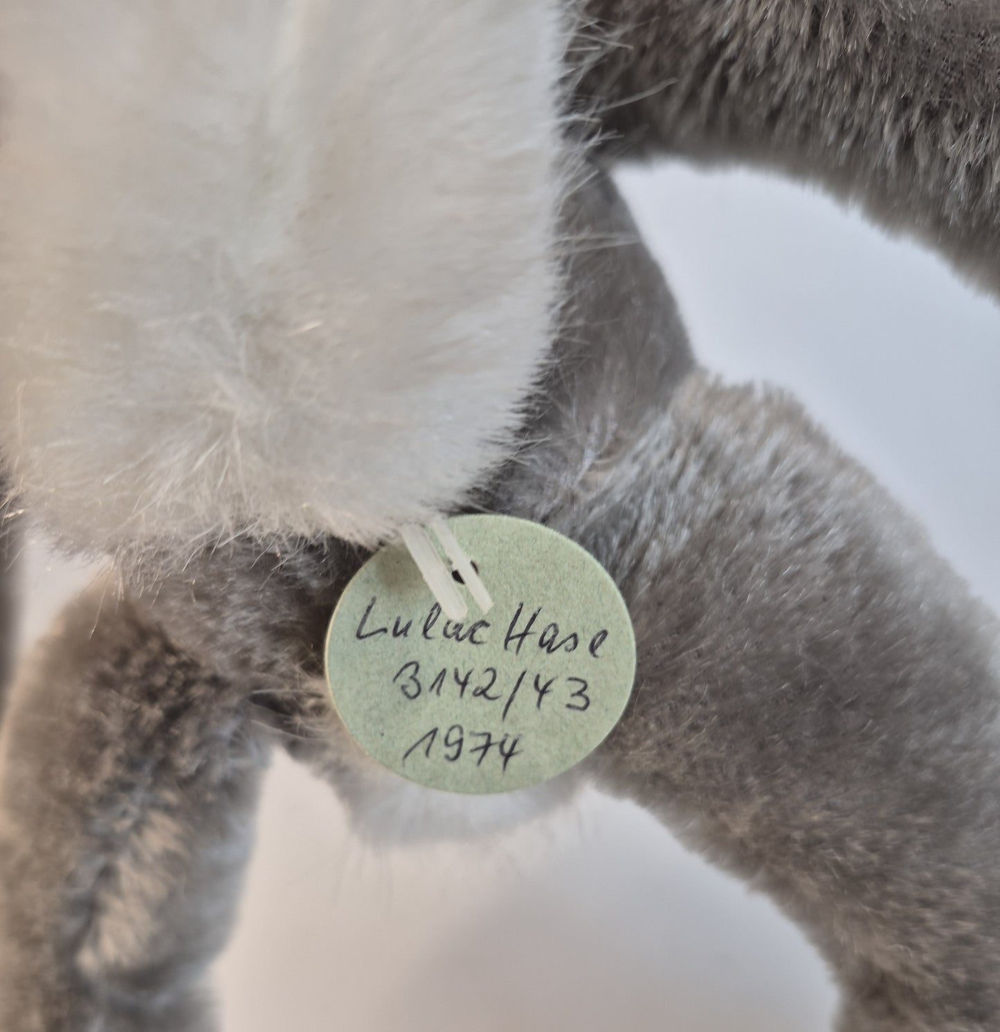 Steiff ARCHIV Lulac Hase, 43cm, grau , 1974, neuwertig