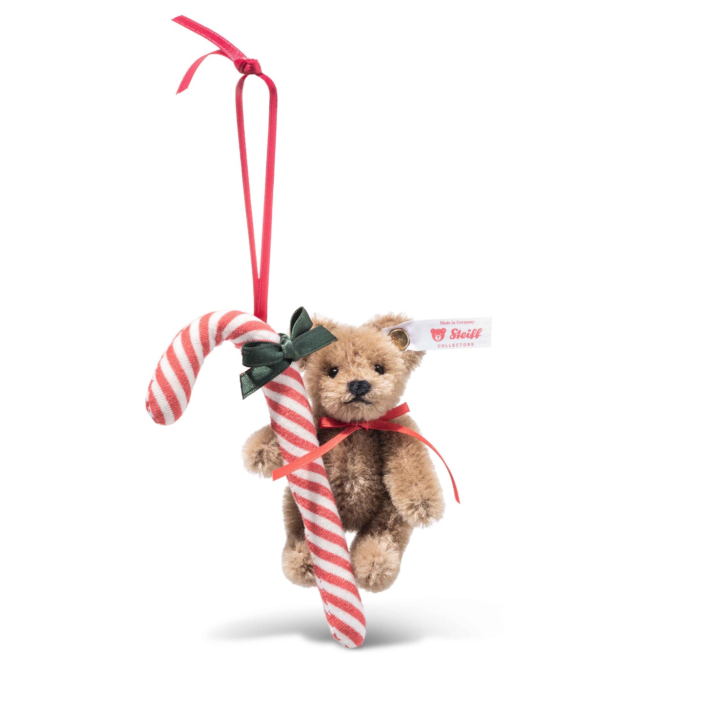 Steiff Teddybär mit Zuckerstange Ornament - 8cm - (005817) - Neu -