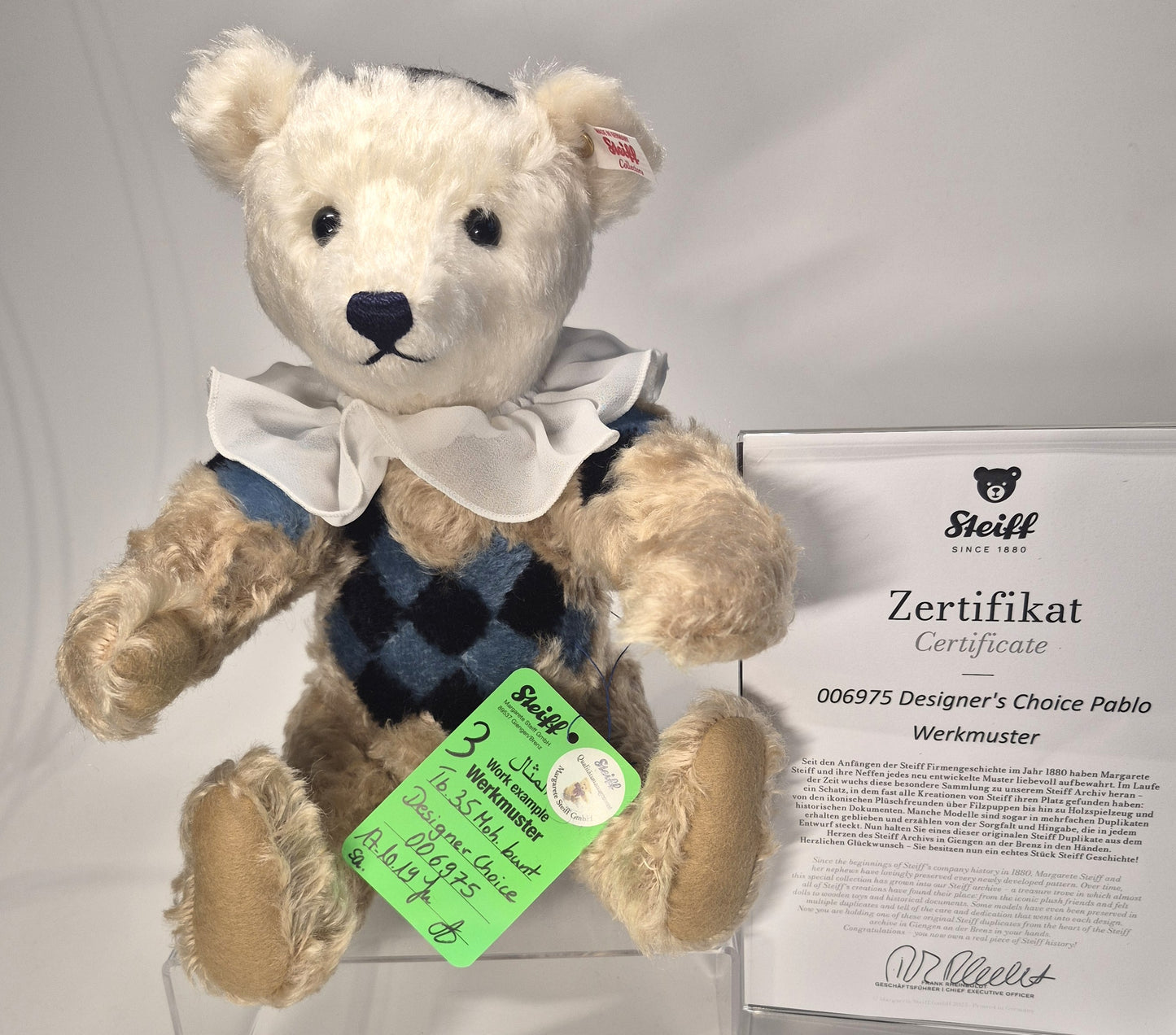 Steiff Designer's Choice Pablo Teddybär - WERKMUSTER -  2019 (006975)