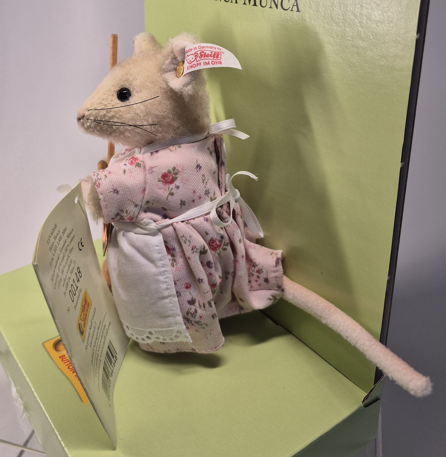 Steiff Rarität Beatrix Potter Hunca Munca Maus, 12cm, neuwertig, (661648)