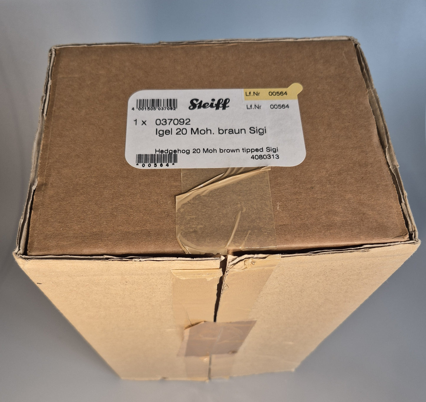 Steiff Sigi der Igel, mit Musikspielwerk, 20cm, neuwertig, 2008, (037092) ARCHIV