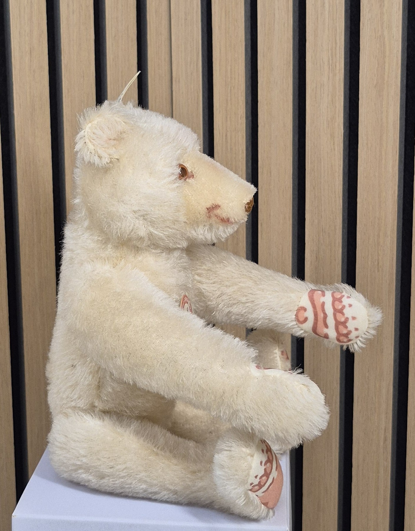 Steiff Dicky Bär Replika - weiß - 25cm - (407550) - Neuwertig - (B1)