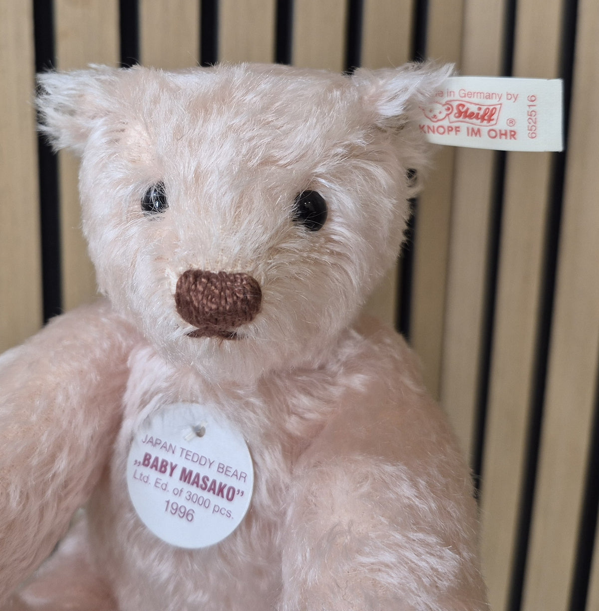 Steiff Japan Teddy Baby Masako - rosé - 23cm - 1996- Neuwertig - (B9)