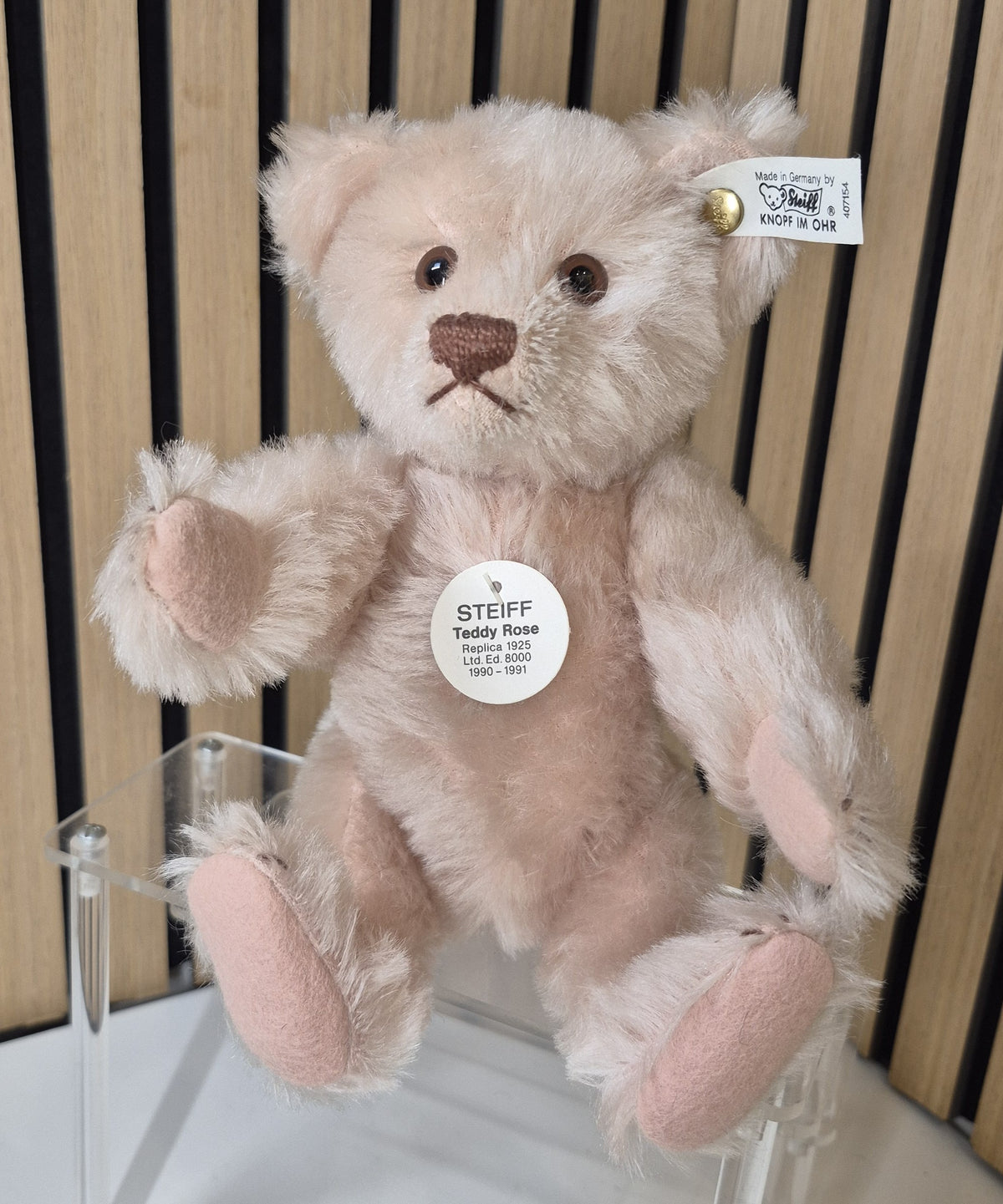 Steiff Replika Teddy Rose - rosé - 25cm - 1990- Neuwertig - (B10)