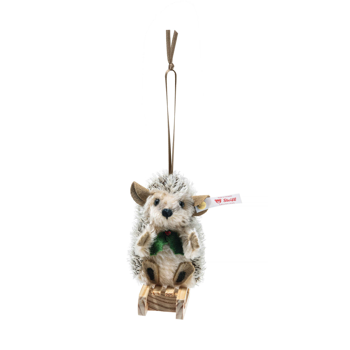 Steiff Igel Ornament mit Schlitten - 11cm (684135) Neu